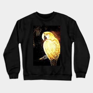 METALLIC GOLD PARROT ON BLACK Crewneck Sweatshirt